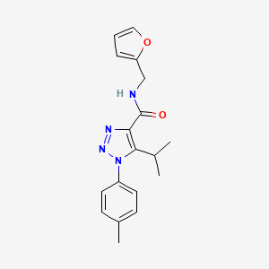 molecular formula C18H20N4O2 B4559615 N-(2-furylmethyl)-5-isopropyl-1-(4-methylphenyl)-1H-1,2,3-triazole-4-carboxamide 
