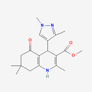 molecular formula C19H25N3O3 B4559710 methyl 4-(1,3-dimethyl-1H-pyrazol-4-yl)-2,7,7-trimethyl-5-oxo-1,4,5,6,7,8-hexahydro-3-quinolinecarboxylate 