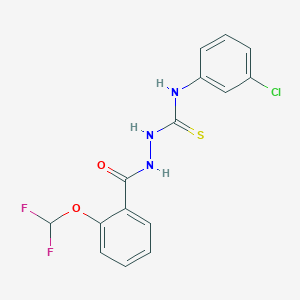 molecular formula C15H12ClF2N3O2S B455975 N-(3-CHLOROPHENYL)-2-[2-(DIFLUOROMETHOXY)BENZOYL]-1-HYDRAZINECARBOTHIOAMIDE 