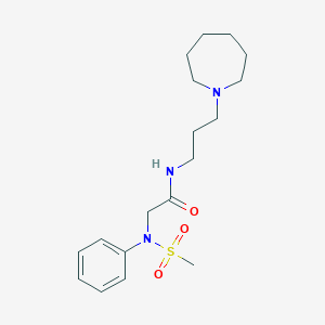 molecular formula C18H29N3O3S B4559765 N~1~-[3-(1-azepanyl)propyl]-N~2~-(methylsulfonyl)-N~2~-phenylglycinamide 