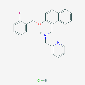 molecular formula C24H22ClFN2O B4559794 N-[[2-[(2-fluorophenyl)methoxy]naphthalen-1-yl]methyl]-1-pyridin-2-ylmethanamine;hydrochloride 