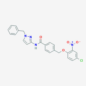 molecular formula C24H19ClN4O4 B455991 N-(1-benzyl-1H-pyrazol-3-yl)-4-[(4-chloro-2-nitrophenoxy)methyl]benzamide 