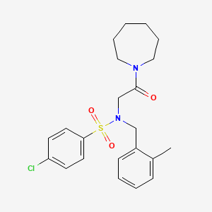 molecular formula C22H27ClN2O3S B4559952 N-(2-Azepan-1-yl-2-oxo-ethyl)-4-chloro-N-(2-methyl-benzyl)-benzenesulfonamide 