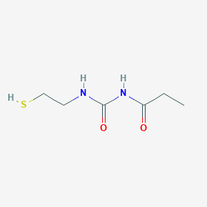 molecular formula C6H12N2O2S B045600 1-Propanoyl-3-(2-mercaptoethyl)urea CAS No. 111278-19-4