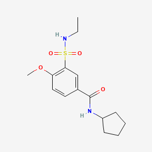 molecular formula C15H22N2O4S B4560116 N-cyclopentyl-3-(ethylsulfamoyl)-4-methoxybenzamide 