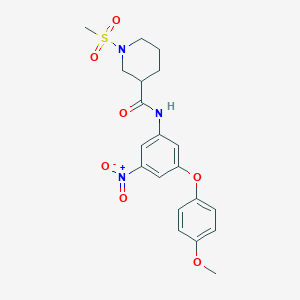 molecular formula C20H23N3O7S B4560264 N~3~-[3-(4-METHOXYPHENOXY)-5-NITROPHENYL]-1-(METHYLSULFONYL)-3-PIPERIDINECARBOXAMIDE 