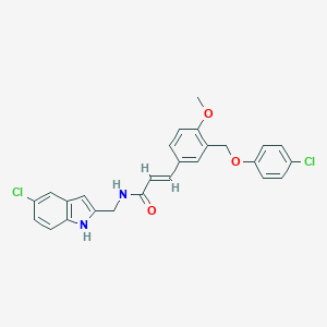 molecular formula C26H22Cl2N2O3 B456034 (E)-N-[(5-CHLORO-1H-INDOL-2-YL)METHYL]-3-{3-[(4-CHLOROPHENOXY)METHYL]-4-METHOXYPHENYL}-2-PROPENAMIDE 
