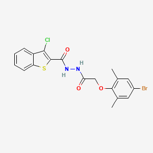 molecular formula C19H16BrClN2O3S B4560365 N'-[(4-bromo-2,6-dimethylphenoxy)acetyl]-3-chloro-1-benzothiophene-2-carbohydrazide 