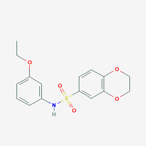 molecular formula C16H17NO5S B4560453 N-(3-ethoxyphenyl)-2,3-dihydro-1,4-benzodioxine-6-sulfonamide 