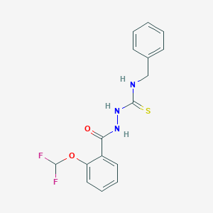 molecular formula C16H15F2N3O2S B456052 N-BENZYL-2-[2-(DIFLUOROMETHOXY)BENZOYL]-1-HYDRAZINECARBOTHIOAMIDE 
