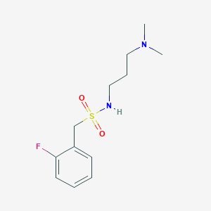molecular formula C12H19FN2O2S B4560597 N-[3-(dimethylamino)propyl]-1-(2-fluorophenyl)methanesulfonamide 