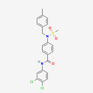 molecular formula C22H20Cl2N2O3S B4560697 N-(3,4-dichlorophenyl)-4-[(4-methylbenzyl)(methylsulfonyl)amino]benzamide 