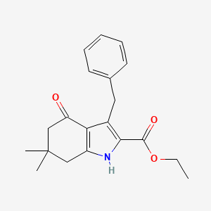 molecular formula C20H23NO3 B4560711 ethyl 3-benzyl-6,6-dimethyl-4-oxo-4,5,6,7-tetrahydro-1H-indole-2-carboxylate 