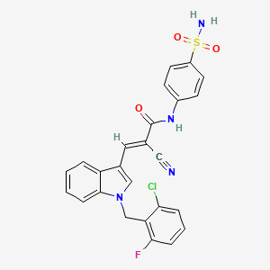 molecular formula C25H18ClFN4O3S B4560761 N-[4-(aminosulfonyl)phenyl]-3-[1-(2-chloro-6-fluorobenzyl)-1H-indol-3-yl]-2-cyanoacrylamide 