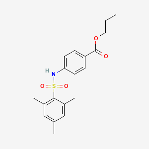 molecular formula C19H23NO4S B4560912 Propyl 4-{[(2,4,6-trimethylphenyl)sulfonyl]amino}benzoate CAS No. 349402-53-5