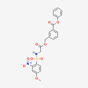 molecular formula C23H20N2O9S B4560946 phenyl 3-[({N-[(4-methoxy-2-nitrophenyl)sulfonyl]glycyl}oxy)methyl]benzoate 