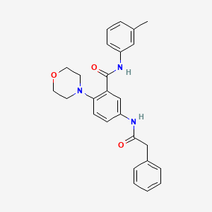 molecular formula C26H27N3O3 B4560987 N-(3-methylphenyl)-2-morpholin-4-yl-5-[(2-phenylacetyl)amino]benzamide 