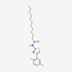 molecular formula C23H34N2OS B4561020 N-[4-(2,5-dimethylphenyl)-1,3-thiazol-2-yl]dodecanamide 