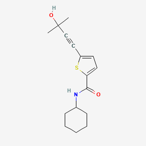 molecular formula C16H21NO2S B4561343 N-cyclohexyl-5-(3-hydroxy-3-methylbut-1-yn-1-yl)thiophene-2-carboxamide 