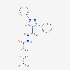 molecular formula C24H19N5O4 B456136 5-METHYL-N-(4-NITROBENZOYL)-1,3-DIPHENYL-1H-PYRAZOLE-4-CARBOHYDRAZIDE 