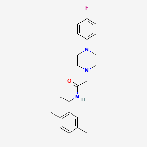 molecular formula C22H28FN3O B4561493 N-[1-(2,5-dimethylphenyl)ethyl]-2-[4-(4-fluorophenyl)-1-piperazinyl]acetamide 