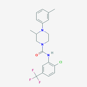 molecular formula C20H21ClF3N3O B4561629 N-[2-chloro-5-(trifluoromethyl)phenyl]-3-methyl-4-(3-methylphenyl)piperazine-1-carboxamide 