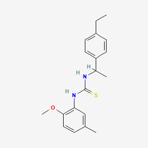molecular formula C19H24N2OS B4561689 N-[1-(4-ethylphenyl)ethyl]-N'-(2-methoxy-5-methylphenyl)thiourea 