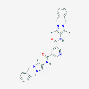 molecular formula C33H35N7O2 B456172 N,N-BIS[3,5-DIMETHYL-1-(2-METHYLBENZYL)-1H-PYRAZOL-4-YL]-3,5-PYRIDINEDICARBOXAMIDE 