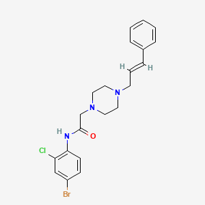 molecular formula C21H23BrClN3O B4561743 N-(4-bromo-2-chlorophenyl)-2-{4-[(2E)-3-phenylprop-2-en-1-yl]piperazin-1-yl}acetamide 