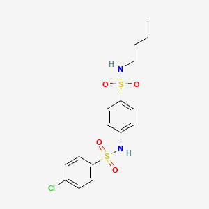 molecular formula C16H19ClN2O4S2 B4561875 N-[4-(BUTYLSULFAMOYL)PHENYL]-4-CHLOROBENZENE-1-SULFONAMIDE 