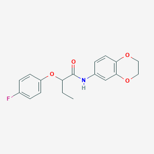 molecular formula C18H18FNO4 B4561904 N-(2,3-dihydro-1,4-benzodioxin-6-yl)-2-(4-fluorophenoxy)butanamide 