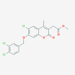 molecular formula C20H15Cl3O5 B4561969 methyl {6-chloro-7-[(3,4-dichlorobenzyl)oxy]-4-methyl-2-oxo-2H-chromen-3-yl}acetate 