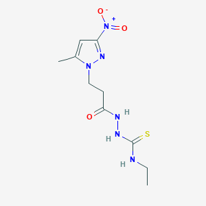 molecular formula C10H16N6O3S B456197 N-ETHYL-2-[3-(5-METHYL-3-NITRO-1H-PYRAZOL-1-YL)PROPANOYL]-1-HYDRAZINECARBOTHIOAMIDE 
