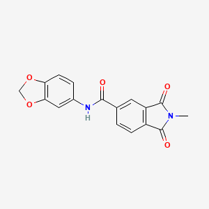 molecular formula C17H12N2O5 B4561986 N-1,3-benzodioxol-5-yl-2-methyl-1,3-dioxo-5-isoindolinecarboxamide 
