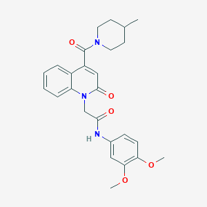 molecular formula C26H29N3O5 B4562058 N-(3,4-DIMETHOXYPHENYL)-2-[4-(4-METHYLPIPERIDINE-1-CARBONYL)-2-OXO-1,2-DIHYDROQUINOLIN-1-YL]ACETAMIDE 