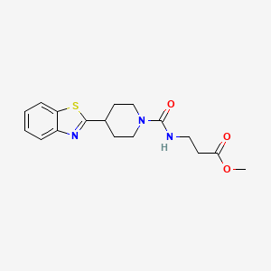 molecular formula C17H21N3O3S B4562072 methyl N-{[4-(1,3-benzothiazol-2-yl)piperidin-1-yl]carbonyl}-beta-alaninate 