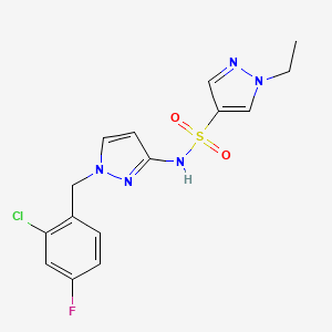 molecular formula C15H15ClFN5O2S B4562073 N~4~-[1-(2-CHLORO-4-FLUOROBENZYL)-1H-PYRAZOL-3-YL]-1-ETHYL-1H-PYRAZOLE-4-SULFONAMIDE 