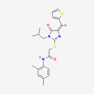 molecular formula C22H25N3O2S2 B4562105 N-(2,4-DIMETHYLPHENYL)-2-({1-ISOBUTYL-5-OXO-4-[(E)-1-(2-THIENYL)METHYLIDENE]-4,5-DIHYDRO-1H-IMIDAZOL-2-YL}SULFANYL)ACETAMIDE 