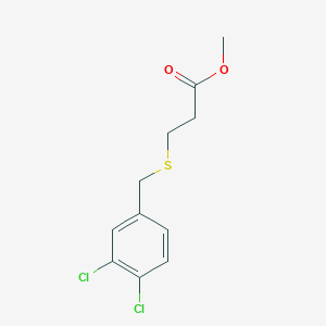 molecular formula C11H12Cl2O2S B4562190 Methyl 3-[(3,4-dichlorobenzyl)sulfanyl]propanoate 