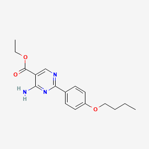 molecular formula C17H21N3O3 B4562242 ethyl 4-amino-2-(4-butoxyphenyl)-5-pyrimidinecarboxylate 