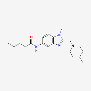 molecular formula C20H30N4O B4562257 N-{1-Methyl-2-[(4-methylpiperidin-1-YL)methyl]-1H-1,3-benzodiazol-5-YL}pentanamide 