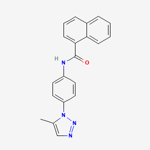 molecular formula C20H16N4O B4562275 N-[4-(5-methyl-1H-1,2,3-triazol-1-yl)phenyl]-1-naphthamide 