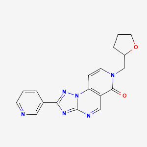 molecular formula C18H16N6O2 B4562298 2-(pyridin-3-yl)-7-(tetrahydrofuran-2-ylmethyl)pyrido[3,4-e][1,2,4]triazolo[1,5-a]pyrimidin-6(7H)-one 