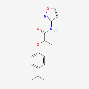 molecular formula C15H18N2O3 B4562319 N-(12-OXAZOL-3-YL)-2-[4-(PROPAN-2-YL)PHENOXY]PROPANAMIDE 