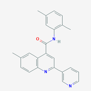 molecular formula C24H21N3O B4562427 N-(2,5-dimethylphenyl)-6-methyl-2-(pyridin-3-yl)quinoline-4-carboxamide 