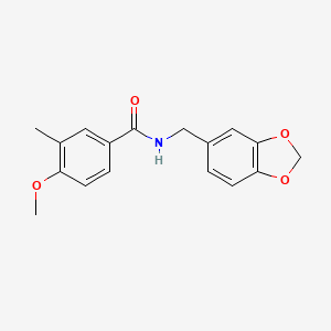 molecular formula C17H17NO4 B4562437 N-(1,3-benzodioxol-5-ylmethyl)-4-methoxy-3-methylbenzamide 