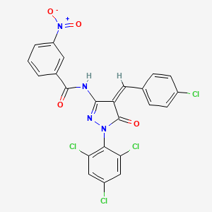 molecular formula C23H12Cl4N4O4 B4562526 N-[(4Z)-4-[(4-chlorophenyl)methylidene]-5-oxo-1-(2,4,6-trichlorophenyl)pyrazol-3-yl]-3-nitrobenzamide 