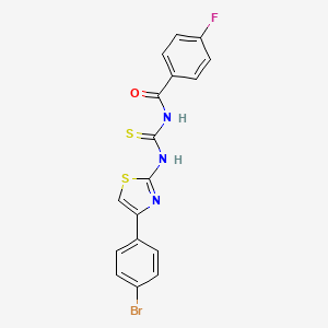 molecular formula C17H11BrFN3OS2 B4562649 N-({[4-(4-bromophenyl)-1,3-thiazol-2-yl]amino}carbonothioyl)-4-fluorobenzamide 