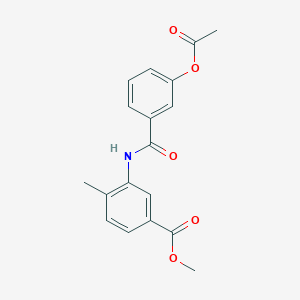molecular formula C18H17NO5 B4562978 methyl 3-{[3-(acetyloxy)benzoyl]amino}-4-methylbenzoate 