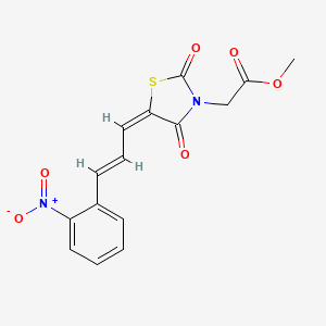 molecular formula C15H12N2O6S B4563424 methyl {(5E)-5-[(2E)-3-(2-nitrophenyl)prop-2-en-1-ylidene]-2,4-dioxo-1,3-thiazolidin-3-yl}acetate 